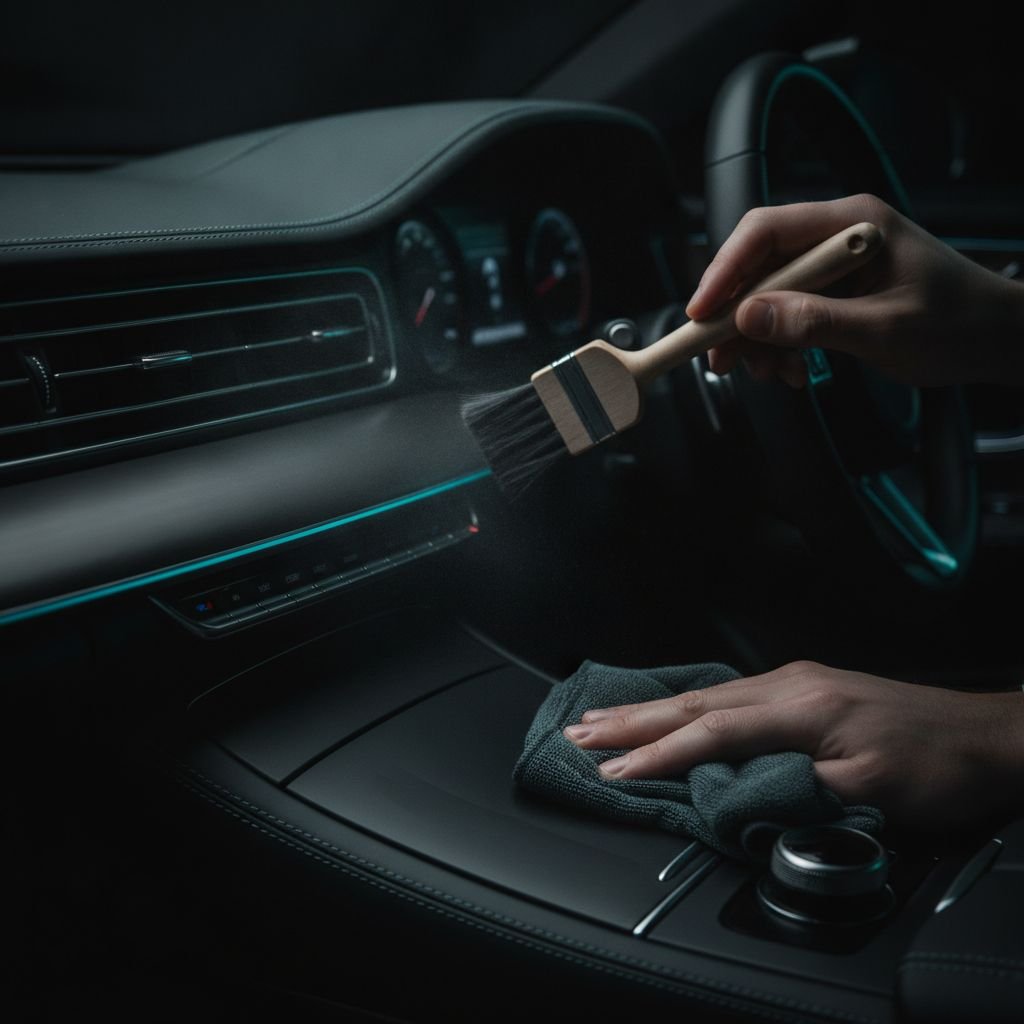 Gepflegtes Cockpit nach professioneller Innenraumreinigung